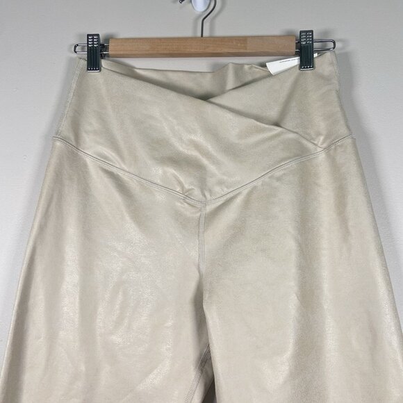 Offline by Aerie Cross Over 7/8” Hi-Rise Leggings NWT Beige/Gold Stretch Size XL - Picture 5 of 8